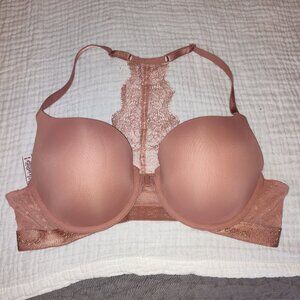 Victoria's Secret T-Shirt Push Up Lace Racerback Bra Front Closure